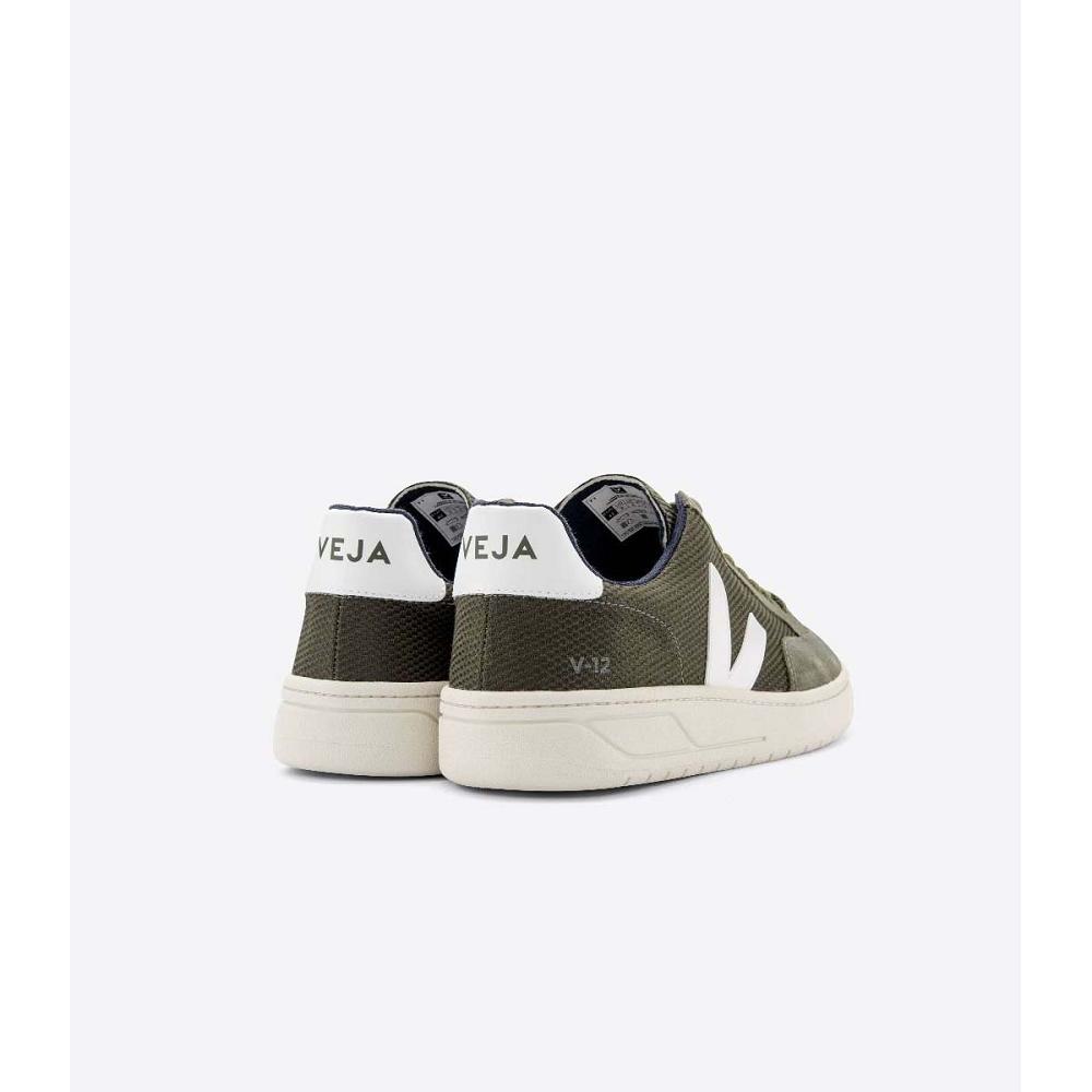 Veja V-12 B-MESH Women's Sneakers Olive | NZ 672JPQ